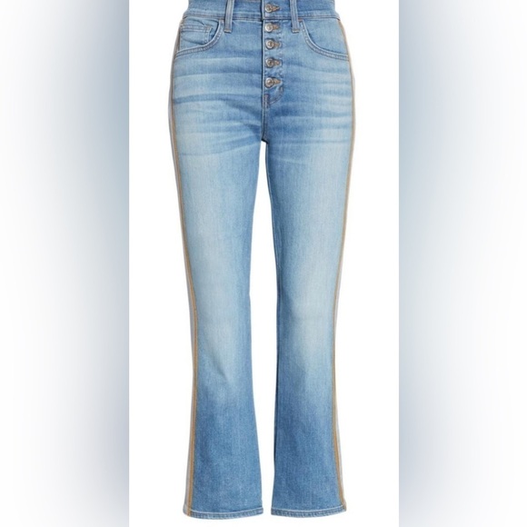 Veronica Beard Carolyn Tuxedo Stripe Baby Bootcut Jeans - Picture 6 of 10